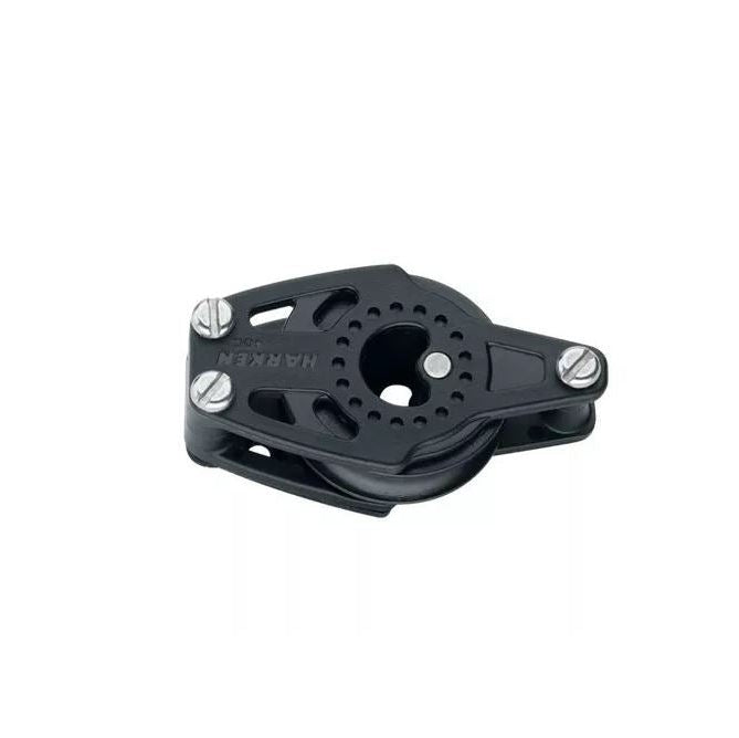 Harken 40mm Carbo Liegeblock, 1-scheibig, mit Hundsfott